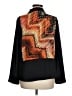 Glam 100% Polyester Graphic Black Long Sleeve Blouse Size M - photo 2