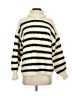 Line & Dot 100% Polyester Stripes Ivory Turtleneck Sweater Size XS - photo 1