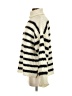 Line & Dot 100% Polyester Stripes Ivory Turtleneck Sweater Size XS - photo 5