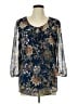 St. John's Bay 100% Polyester Blue 3/4 Sleeve Blouse Size L - photo 1