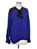 Mason Color Block Blue Long Sleeve Blouse Size 2 - photo 1