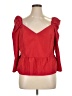 Express 100% Polyester Red 3/4 Sleeve Blouse Size XL - photo 1