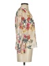 Ann Taylor LOFT 100% Polyester Floral Multi Color Ivory 3/4 Sleeve Blouse Size XXS - photo 4