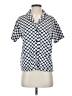 Madewell Houndstooth Blue Short Sleeve Blouse Size XS - photo 1