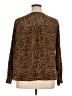 Dana Buchman 100% Polyester Animal Print Brown Long Sleeve Blouse Size 1X - photo 2