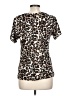 Socialite Animal Print Brown Short Sleeve Blouse Size L - photo 2
