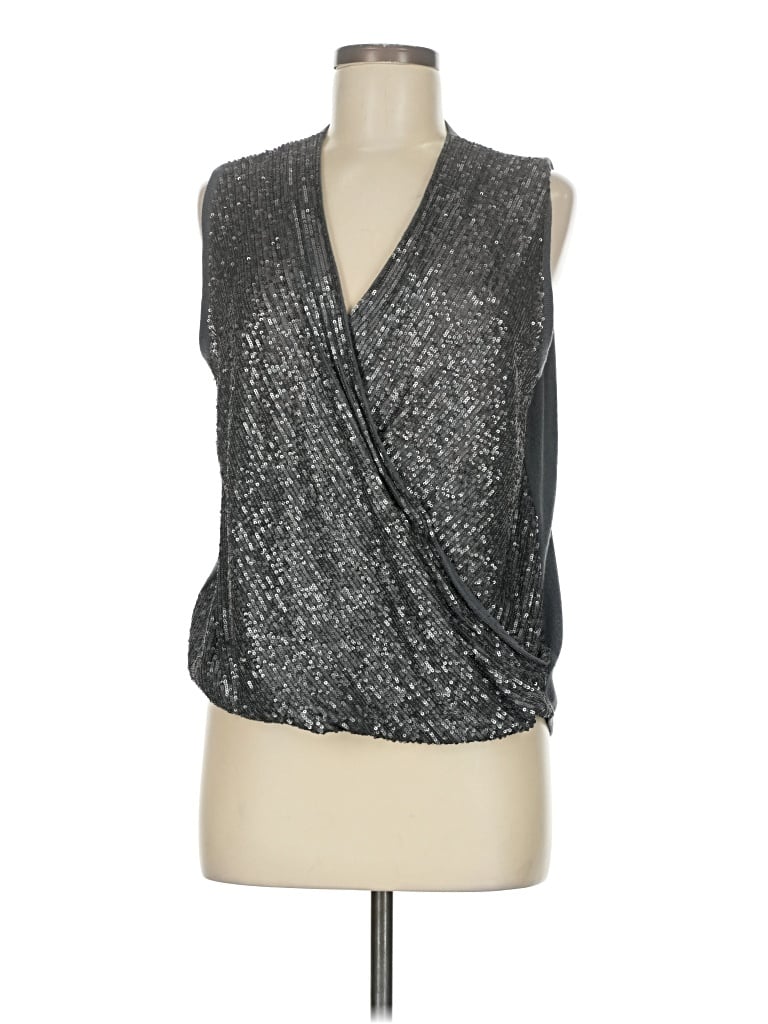 Pre-owned E3 By Etcetera Sleeveless Blouse In Gray