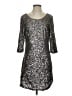LC Lauren Conrad 100% Polyester Metallic Silver Cocktail Dress Size S - photo 1