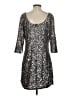 LC Lauren Conrad 100% Polyester Metallic Silver Cocktail Dress Size S - photo 2