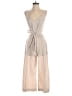 VERTICHE Stripes Tan Gray Jumpsuit Size S - photo 1