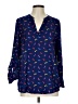 Sunny Leigh 100% Polyester Print Blue Long Sleeve Blouse Size L - photo 1