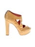 Via Spiga 100% Leather Yellow Tan Heels Size 7 1/2 - photo 1