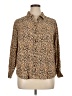 On 34th 100% Viscose Animal Print Brown Long Sleeve Blouse Size 1X - photo 1
