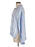 Lush 100% Rayon Stripes Blue Long Sleeve Blouse Size L - photo 5