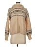 Madewell Chevron-herringbone Tan Turtleneck Sweater Size XS - photo 1
