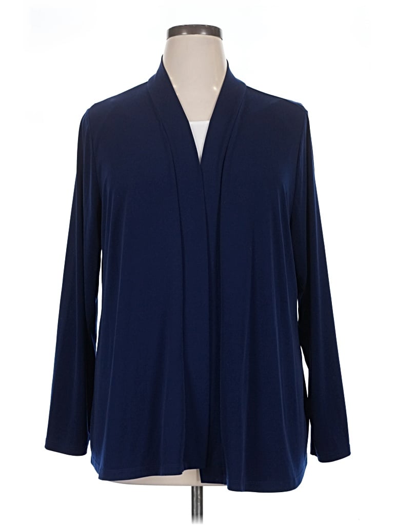 Pre-owned Susan Graver Cardigan Sweater In Blue