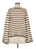 Halogen Stripes Tan Turtleneck Sweater Size M - photo 1