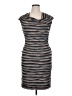 Connected Apparel 100% Polyester Stripes Gray Cocktail Dress Size 16 - photo 1