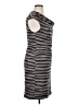 Connected Apparel 100% Polyester Stripes Gray Cocktail Dress Size 16 - photo 4