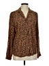 Rails Animal Print Brown Long Sleeve Blouse Size M - photo 1