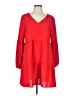 Unbranded Solid Red Casual Dress Size L - photo 1