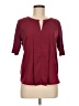 Ann Taylor 100% Polyester Burgundy Short Sleeve Blouse Size M - photo 1