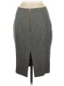 Express Design Studio Chevron-herringbone Gray Wool Skirt Size 6 - photo 2