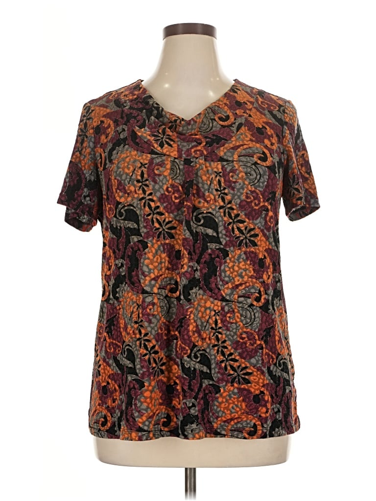 Pre-owned White Stag Short Sleeve Blouse In Brown