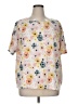 Downeast Floral White Short Sleeve Blouse Size 1X - photo 1