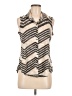 David Cline Ivory Sleeveless Button-Down Shirt Size M - photo 1