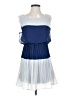 Assorted Brands 100% Polyester Color Block Blue White Cocktail Dress Size S - photo 1