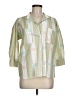 Assorted Brands Color Block Green 3/4 Sleeve Blouse Size M - photo 1