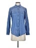 Angie 100% Cotton Blue Long Sleeve Button-Down Shirt Size S - photo 1