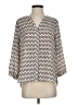 NYDJ 100% Recycled Polyester Print Ivory 3/4 Sleeve Blouse Size XS - photo 1