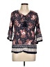 Krazy Kat 100% Rayon Blue 3/4 Sleeve Blouse Size L - photo 1