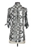 Express 100% Polyester Animal Print Silver 3/4 Sleeve Blouse Size XS - photo 2