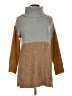 Sunday in Brooklyn Color Block Brown Turtleneck Sweater Size M - photo 1