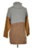 Sunday in Brooklyn Color Block Brown Turtleneck Sweater Size M - photo 2