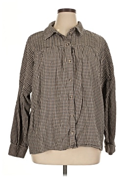 Peace Love World Long Sleeve Button Down Shirt