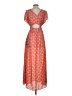 Max Studio 100% Polyester Paisley Orange Red Casual Dress Size XXS (estimated) - photo 2