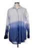 Letarte Color Block Blue Long Sleeve Button-Down Shirt Size M - photo 1