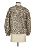 J.Crew 100% Cotton Animal Print Tan Long Sleeve Blouse Size XXS - photo 1