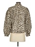J.Crew 100% Cotton Animal Print Tan Long Sleeve Blouse Size XXS - photo 2
