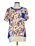 J.Crew Factory Store 100% Polyester Blue Short Sleeve Blouse Size L - photo 1
