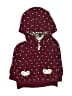 Carter's 100% Polyester Hearts Burgundy Zip Up Hoodie 3-6 MO / 6 MO - photo 1