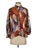 Halogen 100% Polyester Print Brown 3/4 Sleeve Blouse Size XS - photo 1