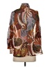 Halogen 100% Polyester Print Brown 3/4 Sleeve Blouse Size XS - photo 2