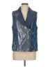Chico's Metallic Blue Denim Vest Size Lg (2) - photo 1