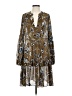 BCBGMAXAZRIA 100% Polyester Print Brown Casual Dress Size S - photo 1