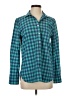 J.Crew 100% Cotton Checkered-gingham Teal Long Sleeve Button-Down Shirt Size 4 - photo 1
